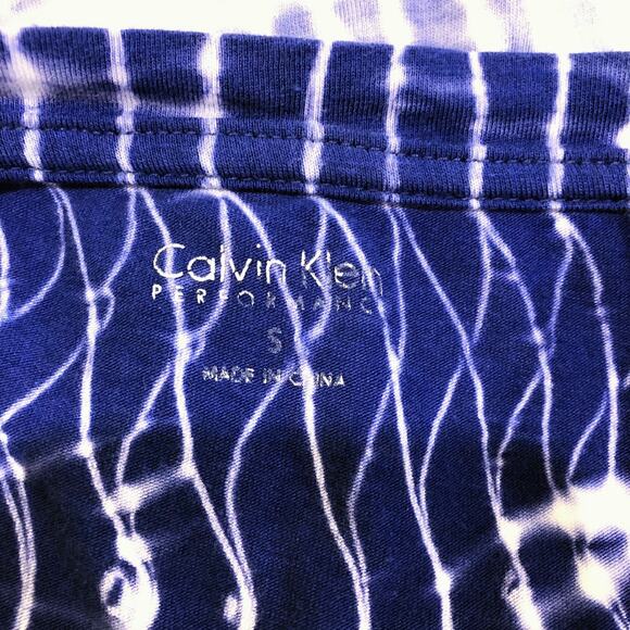 Calvin Klein Performance Royal Blue Tie Die V-Neck Tshirt - Picture 6 of 6